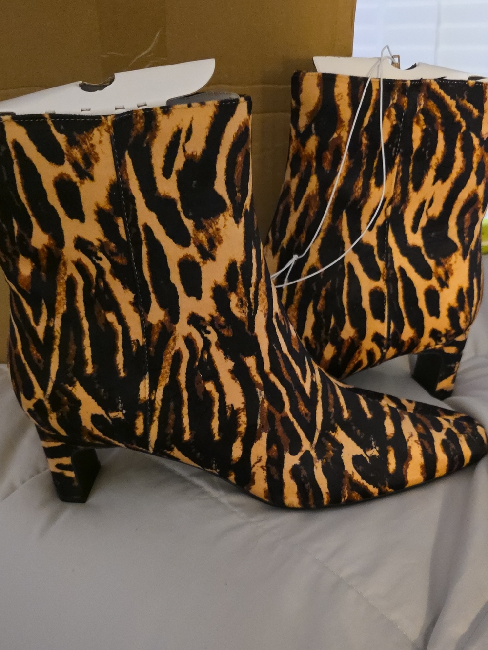 a new day Leopard-Print Ankle Boots in Yellow and Black